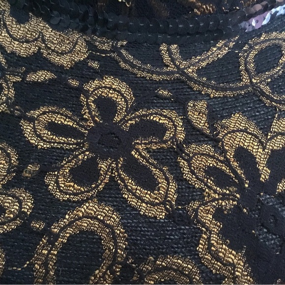 Dramatic Black and Gold Wide-Brimmed Hat- by Mr Hi’s rhinestones, sequins. - Picture 7 of 9